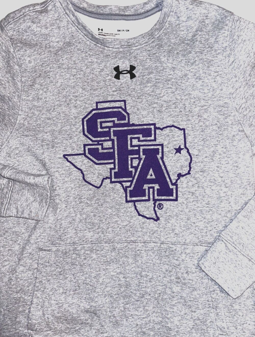 Under Amour Gray Stephen F Austin Lumberjacks College Pullover Sweatshirt Small